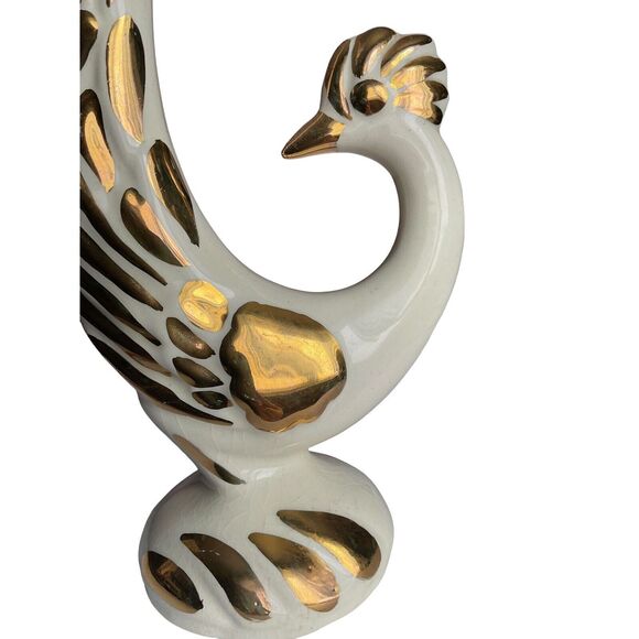 Vtg Bird-Rooster/Pheasant Sculpture Ceramic Porcelain Hand Painted Decorative - Picture 7 of 12